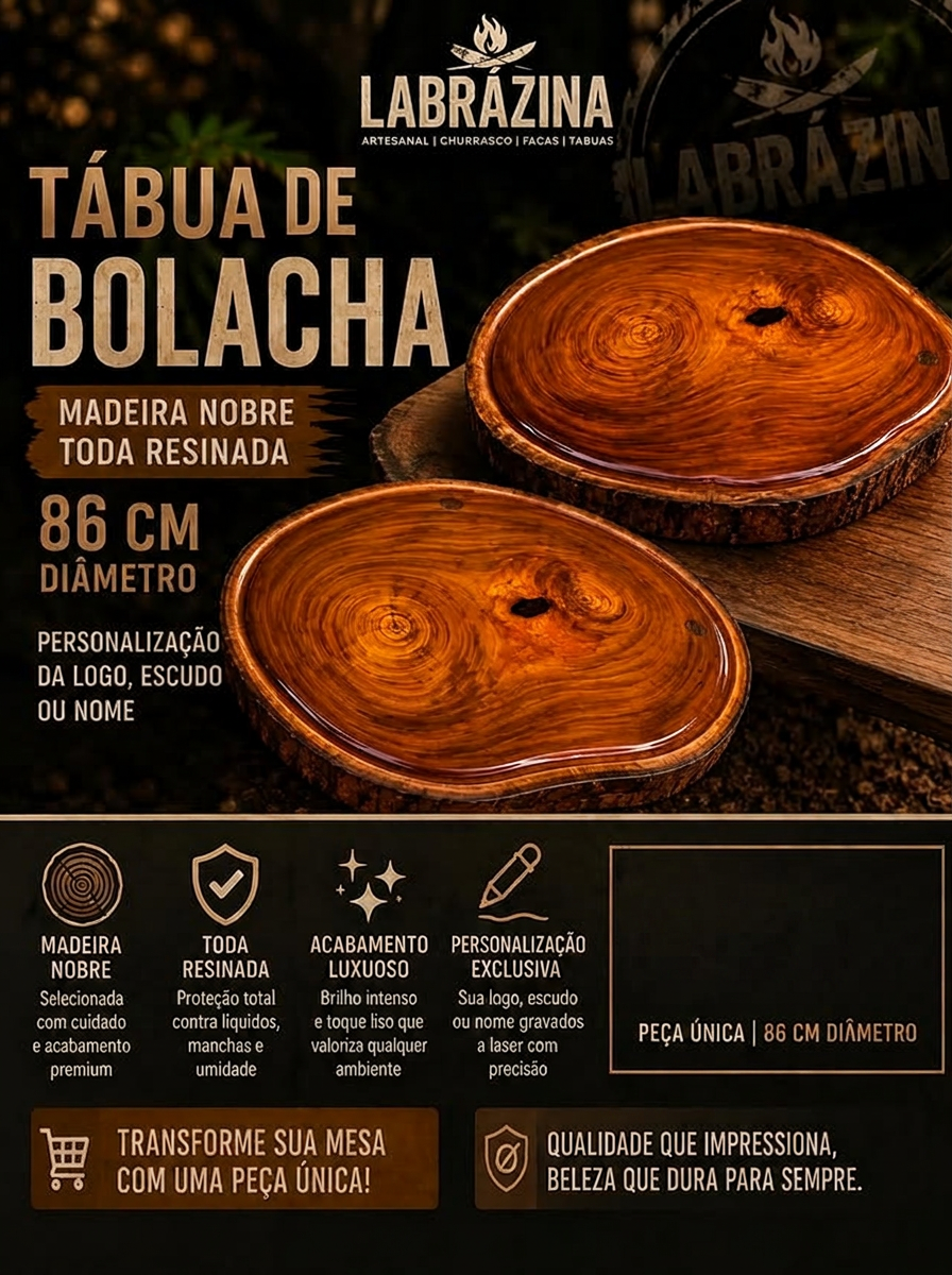 Tábuas de bolacha em madeira nobre resinada